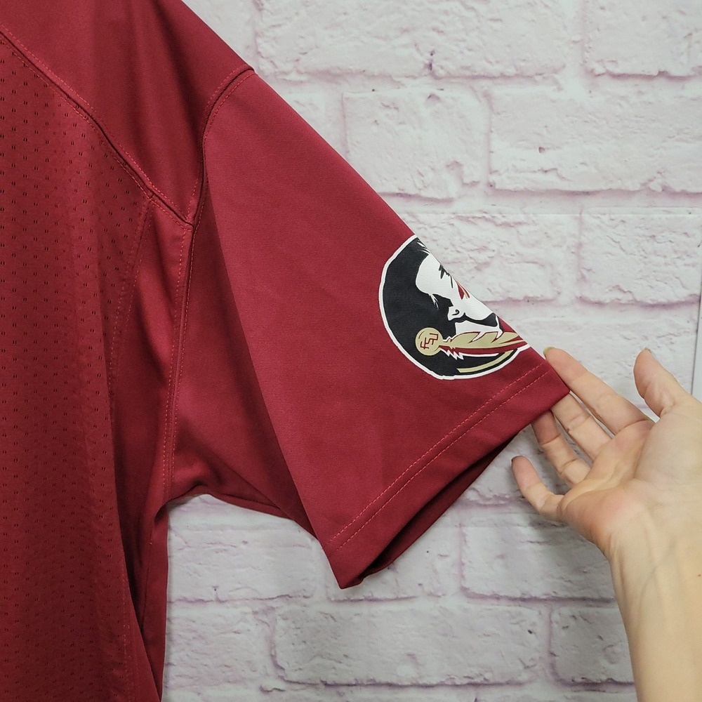 Knights Apparel FSU Seminoles Jersey Mens L Maroon Football #1 Streetwear Sporty - Picture 5 of 8